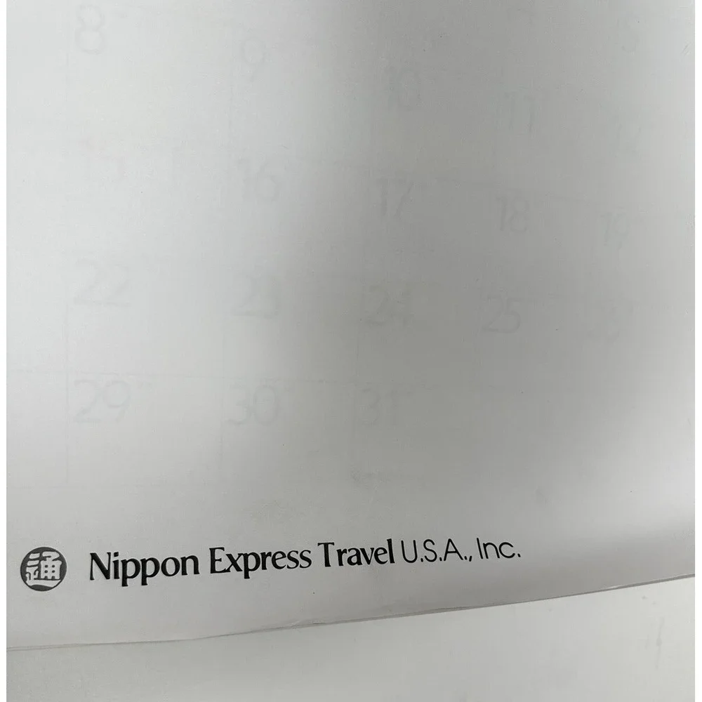 Vtg Japanese 12 Month Calendar Nippon Express Travel Japan 1991